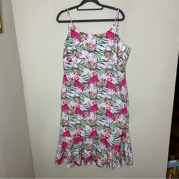 Hawaii Hangover Tropical Flamingo Dress Size Large - Picture 1 of 7